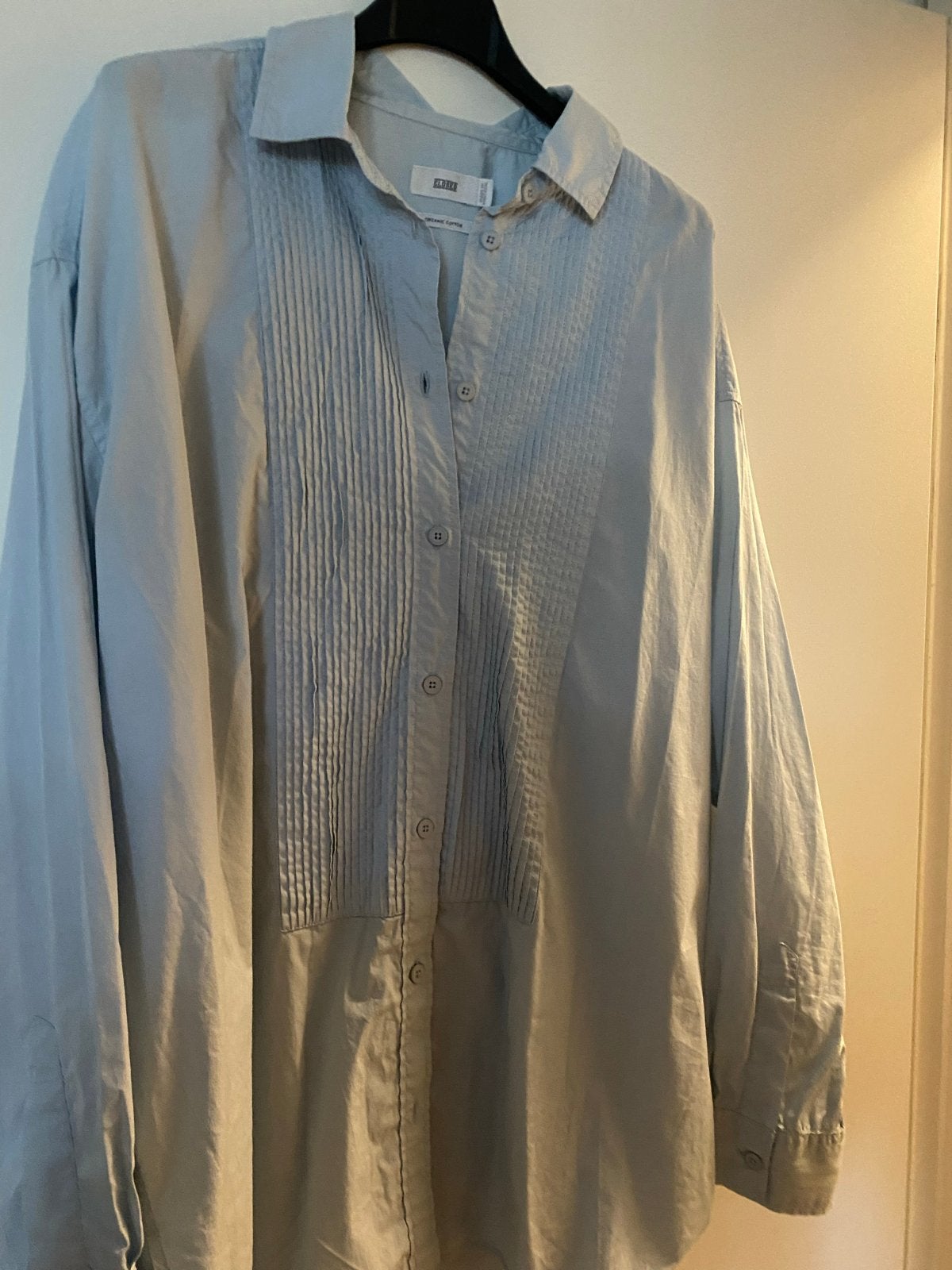 Closed blouse van biologisch katoen, Ophalen of Verzenden, Zo goed als nieuw, Maat 38/40 (M), Blauw