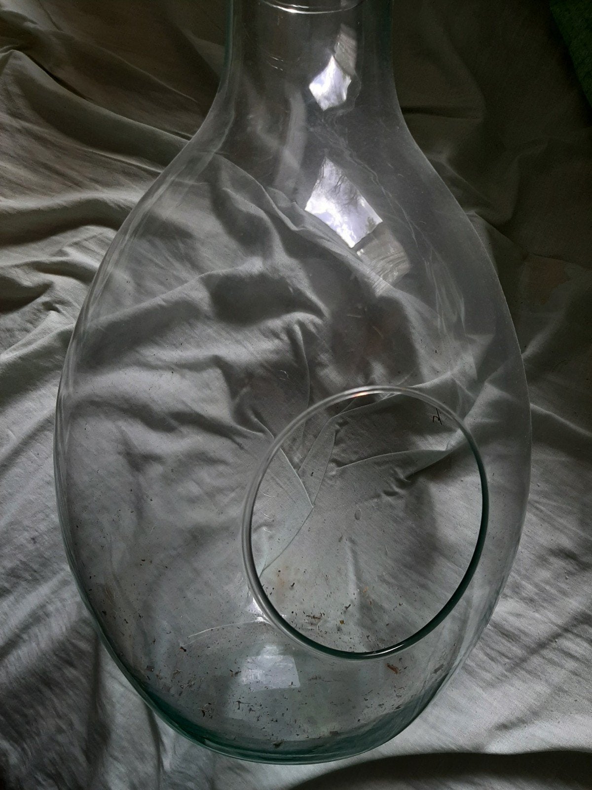 Glazen vaas/terrarium met opening, Ophalen, Gebruikt, Transparant, Glas