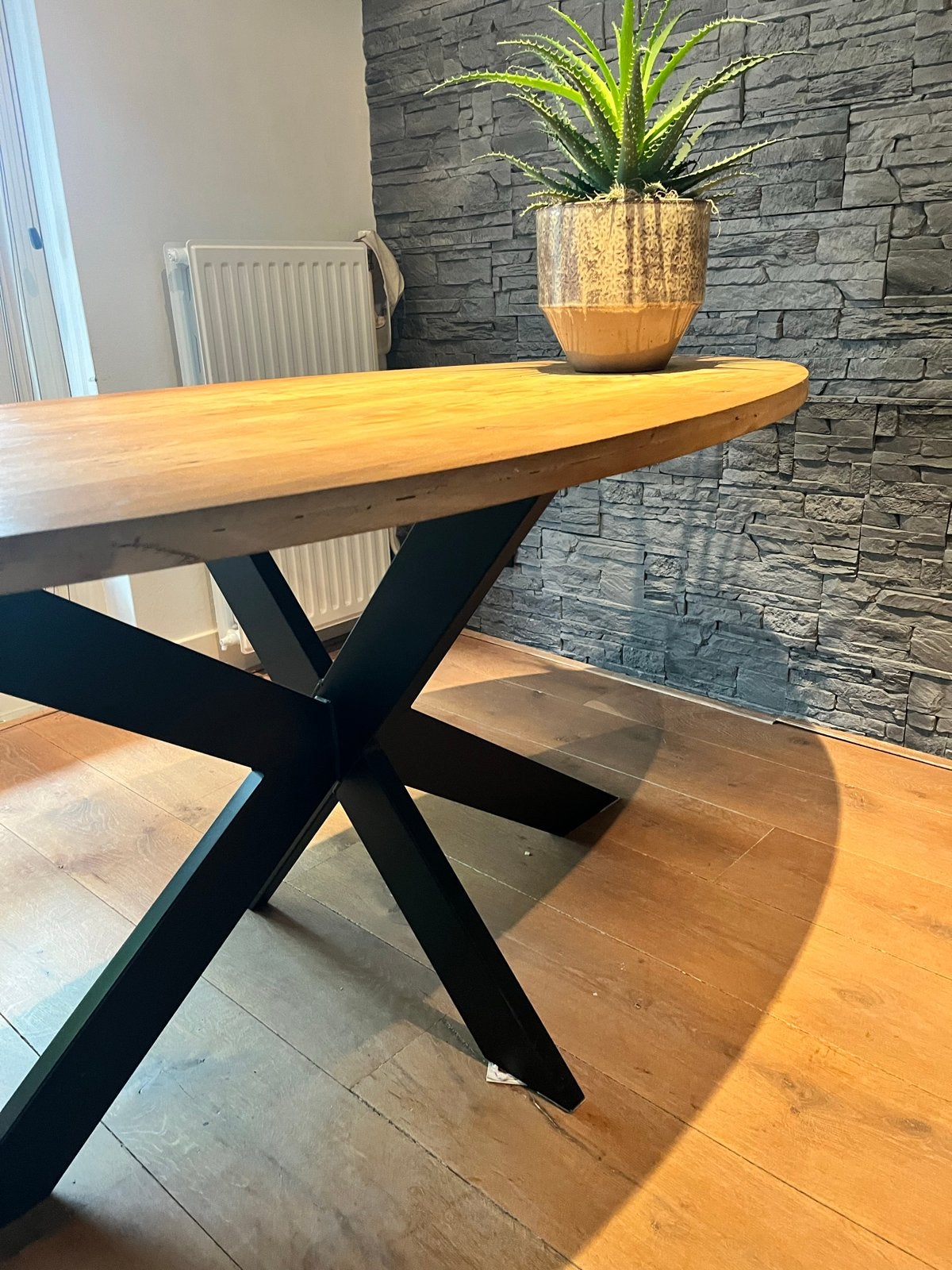 Ovale Spinpoot Tafel, Ophalen, Gebruikt, 50 tot 100 cm, 150 tot 200 cm