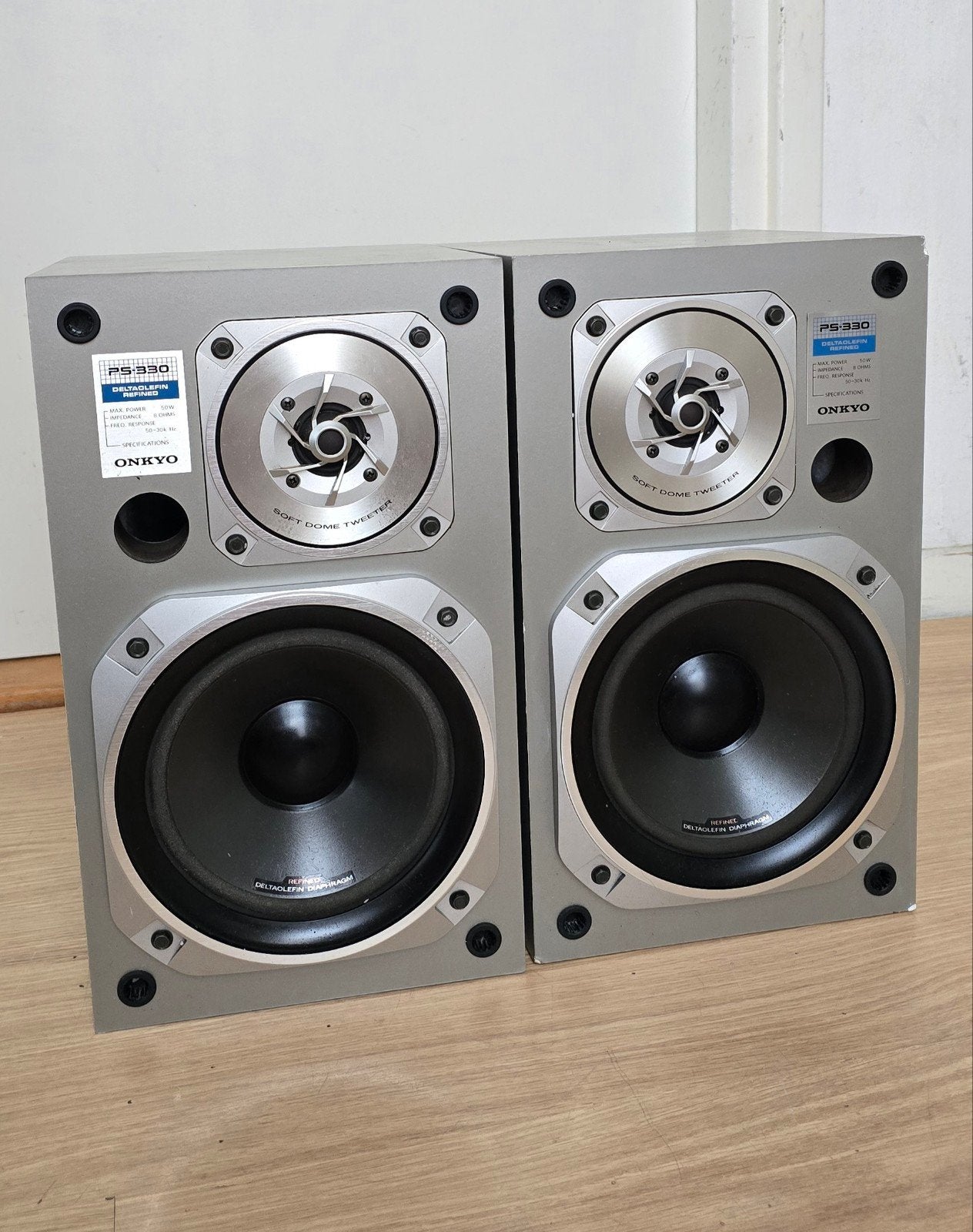 Onkyo PS-330 Stereo Speakers - Vintage Geluidskwaliteit, Stereo speakers, Gebruikt, Ophalen of Verzenden, Minder dan 60 watt