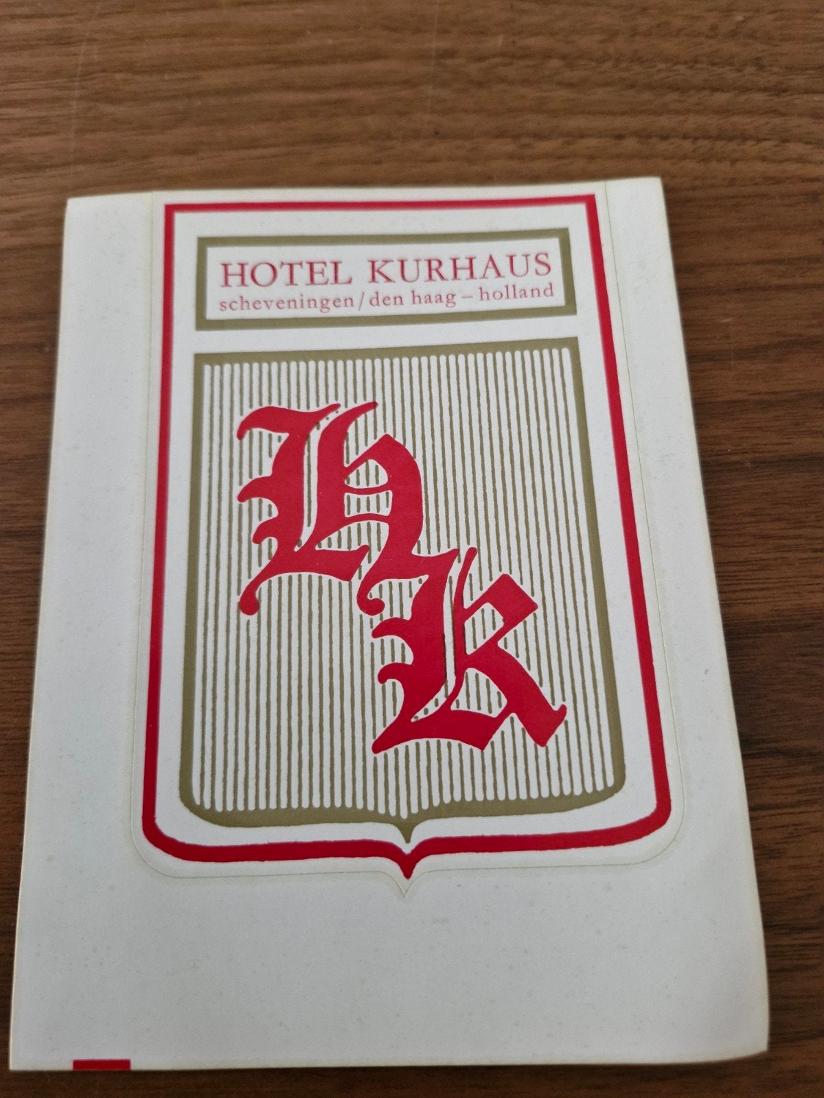 1181 Vintage Hotel Kurhaus Scheveningen Sticker 15x11 cm, Ophalen of Verzenden, Nieuw, Overige typen