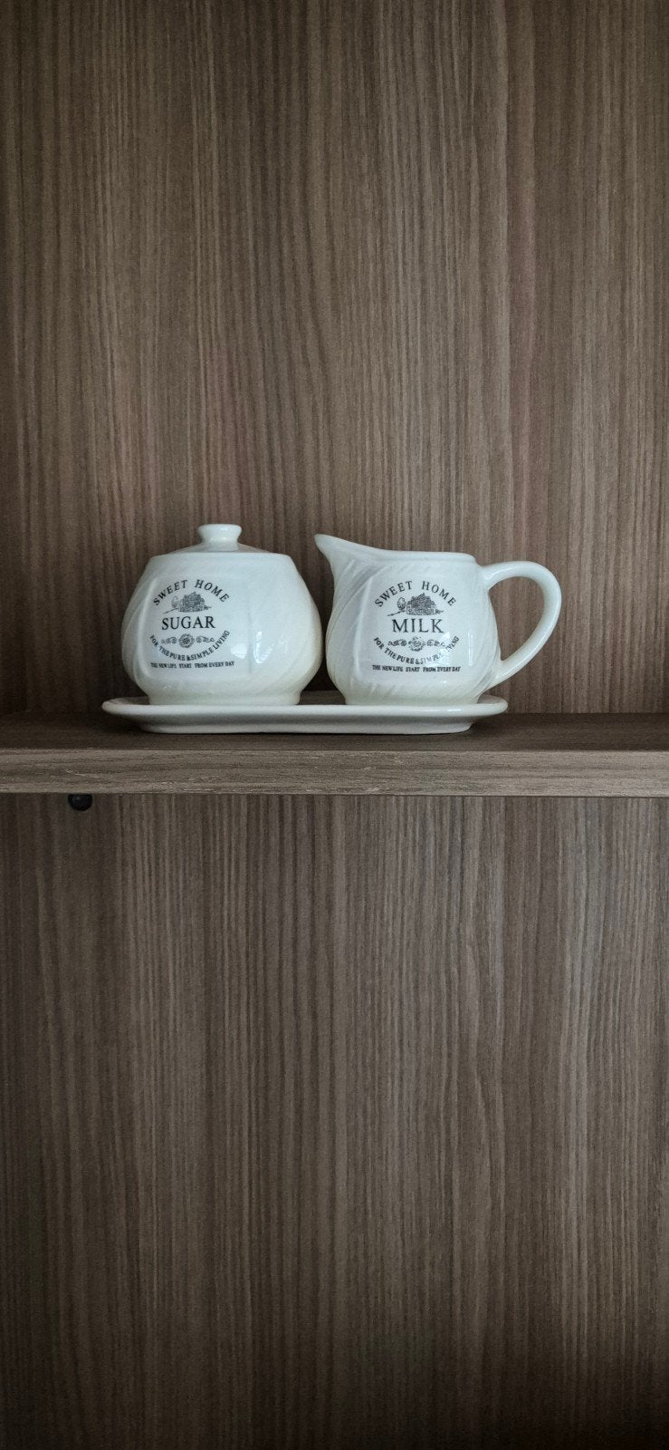 Suikerpot en melkkan setje 'Sweet Home', Ophalen of Verzenden