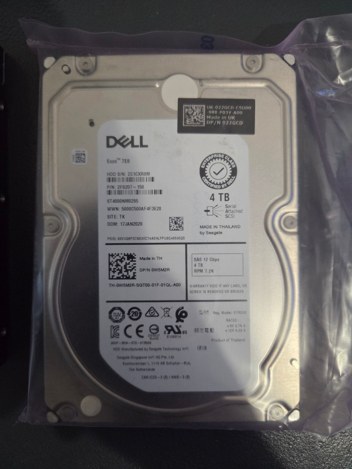 Dell Exos 7E8 4TB SAS HDD - nieuw/sealed, Computers en Software, Intern, SAS, Server, HDD