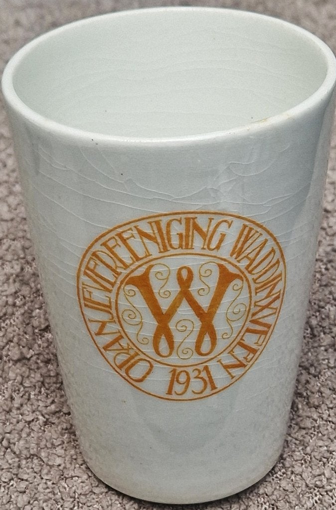 Zeldzame beker WILHELMINA 1931 Oranjevereeniging Waddinxveen, Ophalen of Verzenden, Gebruikt, Nederland, Overige typen