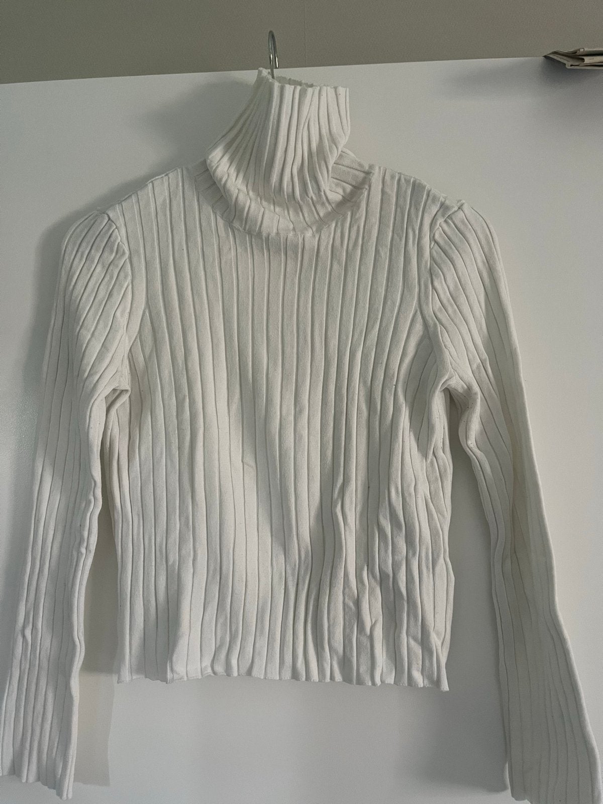 Witte geribbelde coltrui, Kleding | Dames, Truien en Vesten, Ophalen of Verzenden, Zo goed als nieuw, Maat 36 (S), Wit