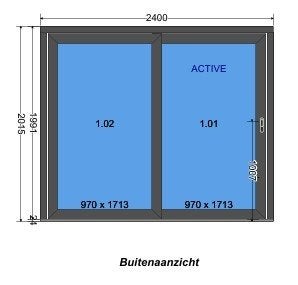 Schuifpui, Ophalen, Kunststof, 225 cm of meer, Nieuw