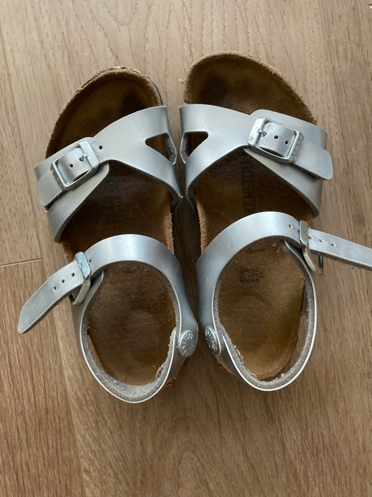 Birkenstock sandalen, Ophalen, Gebruikt, Zilver, Overige materialen