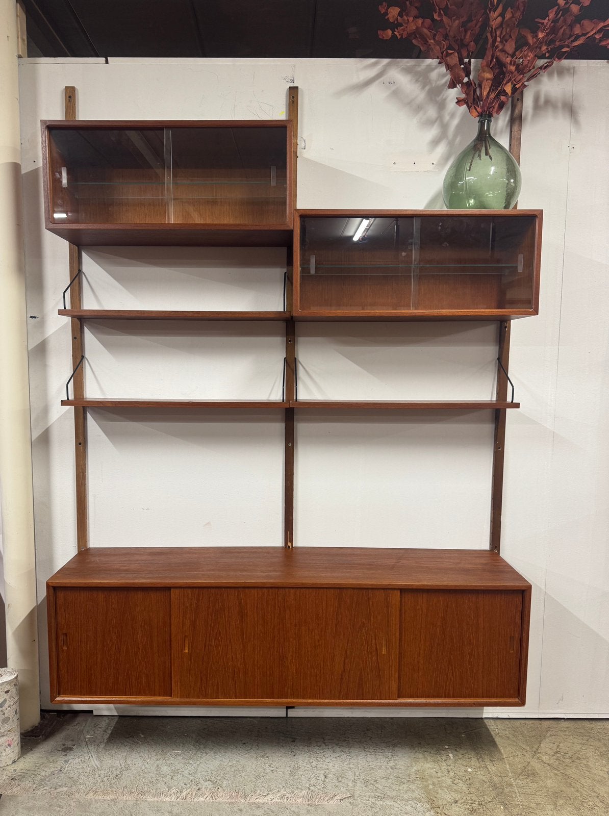 Poul Cadovius by Royal System vintage modulair wandsysteem, Gebruikt, 200 cm of meer, 150 tot 200 cm, Met lade(s)