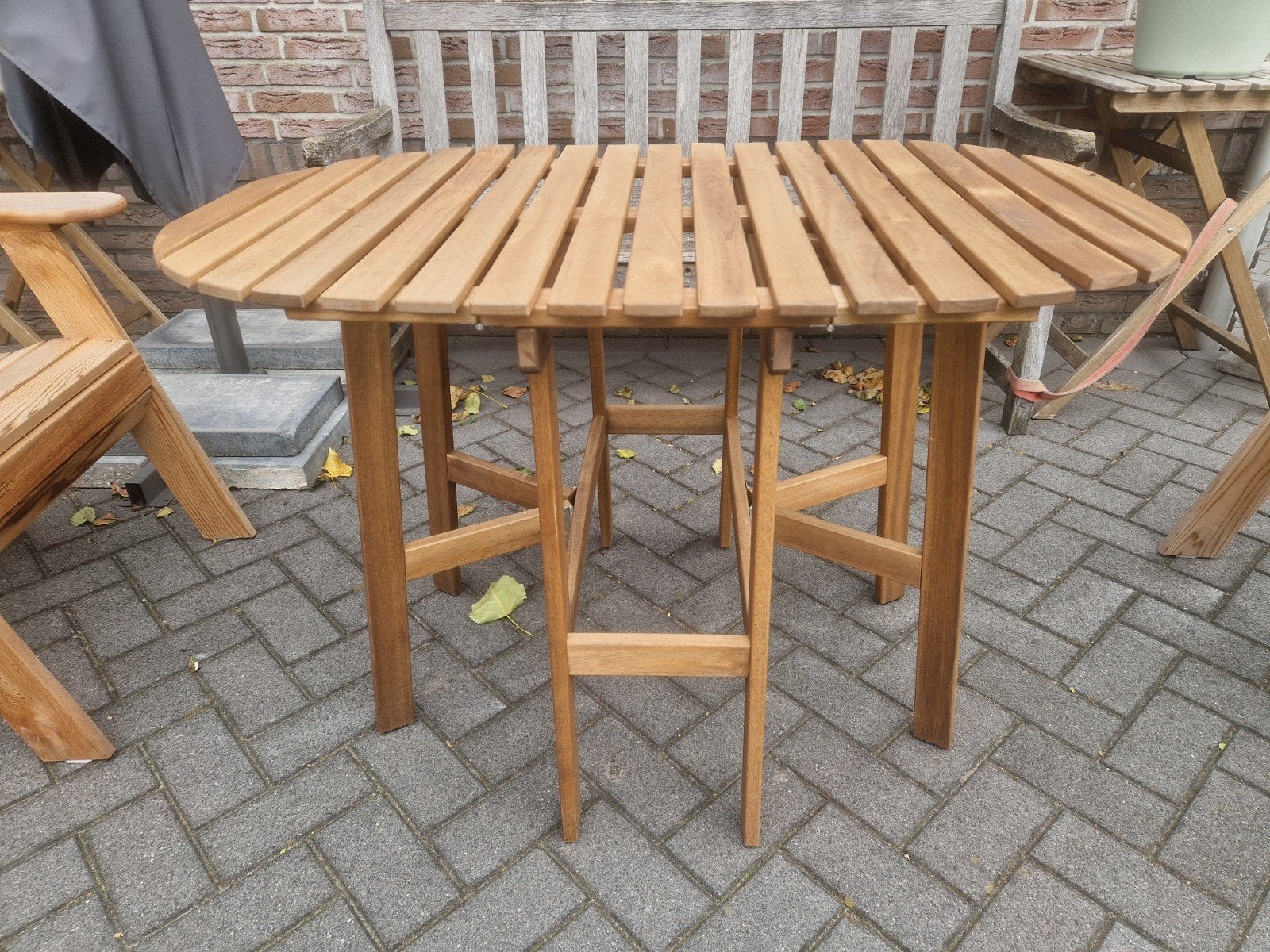 IKEA ASKHOLMEN Tuintafel - inklapbaar, Ophalen, Zo goed als nieuw, Rechthoekig, Hout