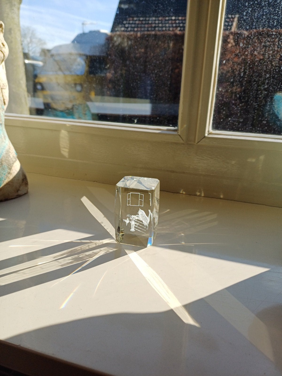 Glazen presse-papier met kat - Unieke decoratie, Huis en Inrichting, Ophalen of Verzenden