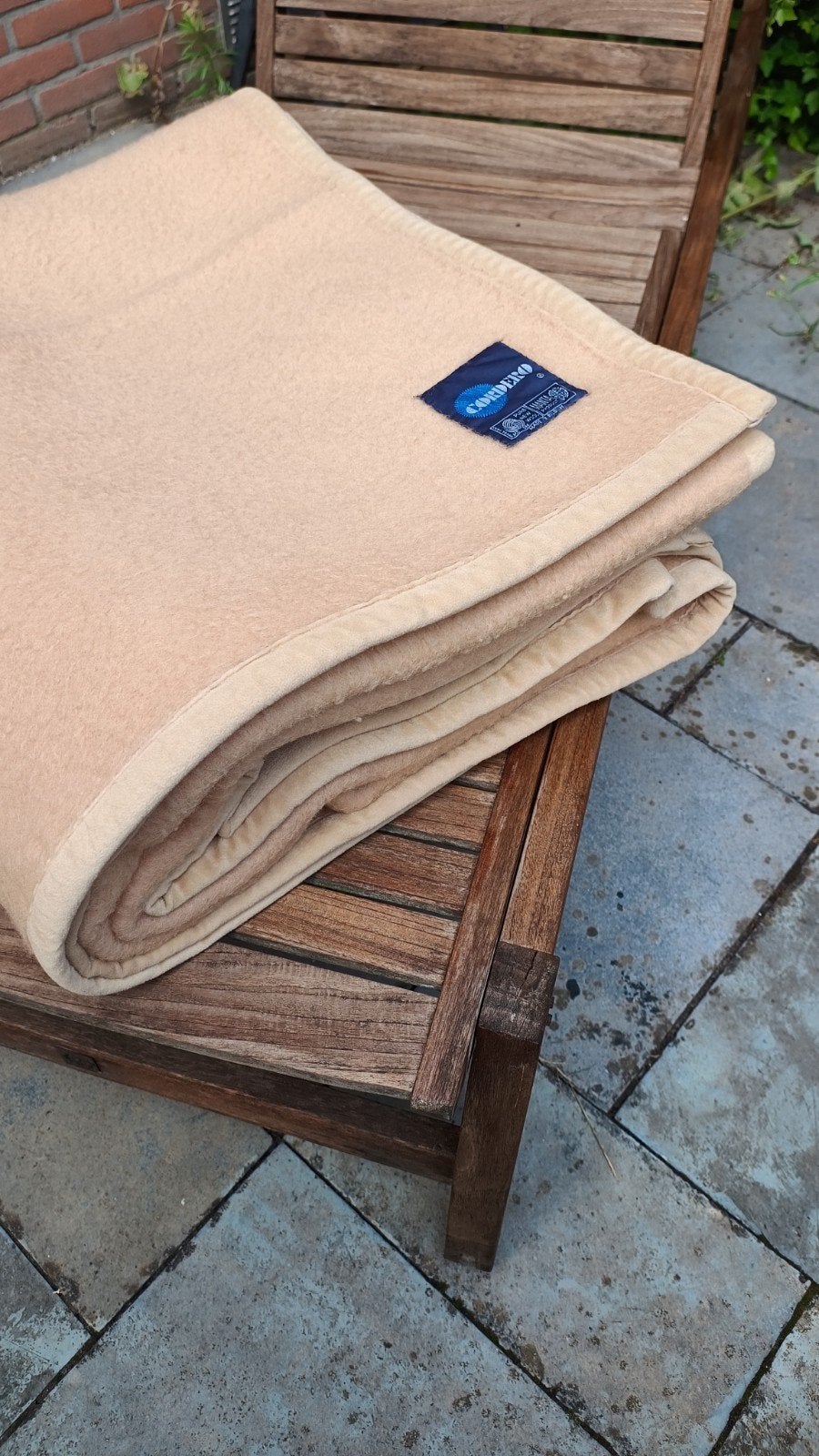 Retro Vintage wollen deken Cordero Manta 235 x 256 jaren 60, Overige kleuren, 256 cm, 235 cm, Verzenden