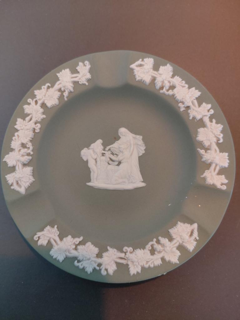 Vintage Wedgwood Jasperware Asbak - Saliegroen, Ophalen of Verzenden
