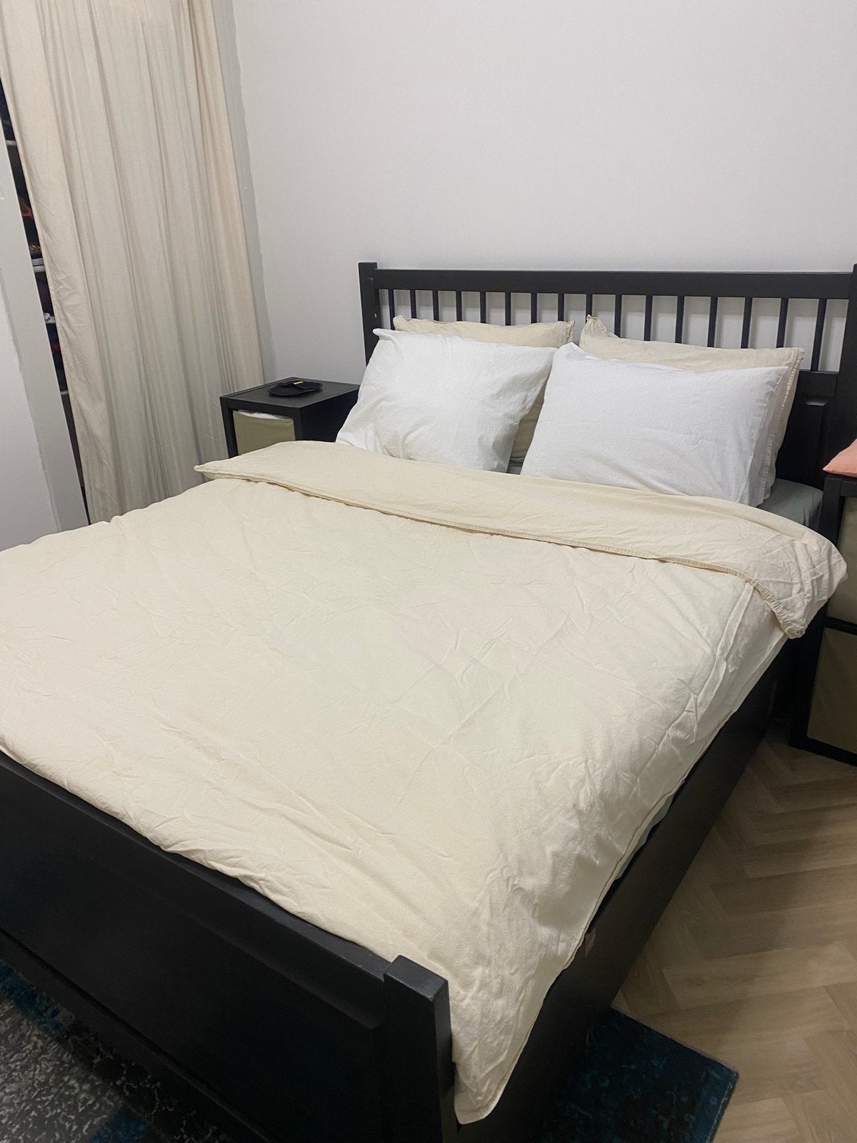 Hemnes ledikant, Ophalen, Gebruikt, Zwart, Tweepersoons