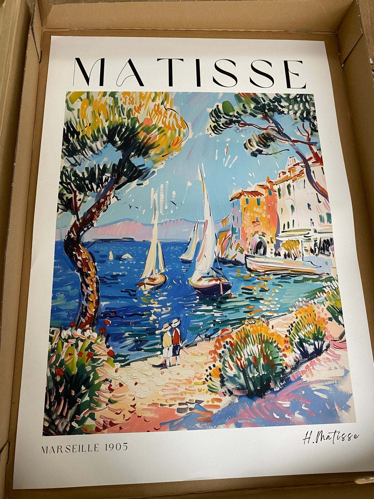 Matisse Marseille 1905 poster | 50 x 70 cm, Papier/karton, Met textuur, Print, Landschap