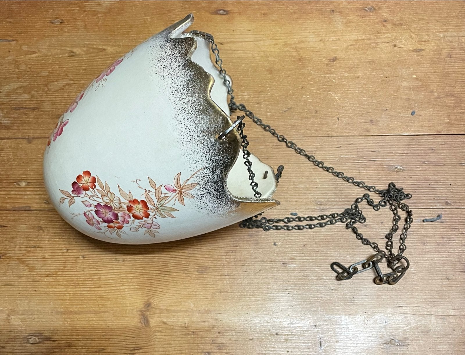 Antieke Hangpot met Bloemmotief, Ophalen of Verzenden