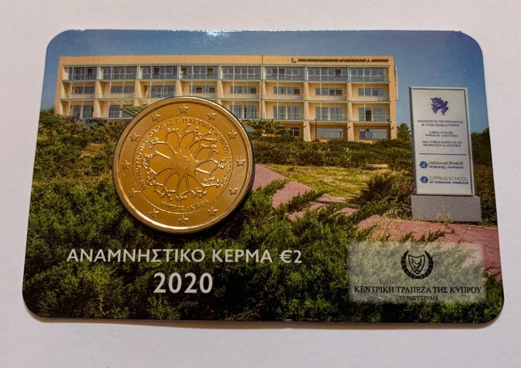 2 Euro Cyprus 2020 BU coincard (Neurologie), Postzegels en Munten, Munten | Europa | Euromunten, Verzenden, Cyprus, 2 euro, Losse munt
