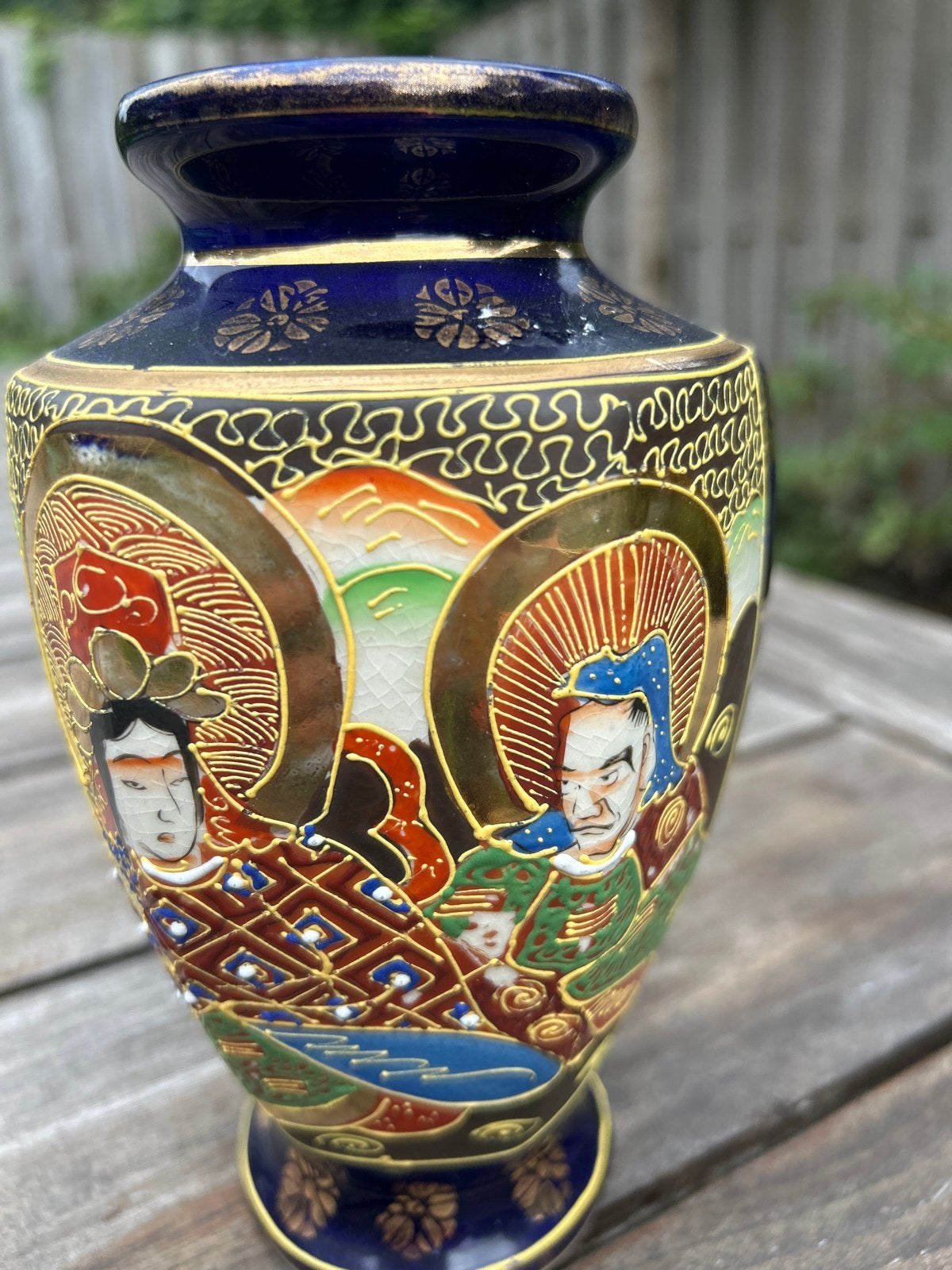 Antieke Japanse Vaas - 18 cm - Handgeschilderd, Antiek en Kunst, Ophalen