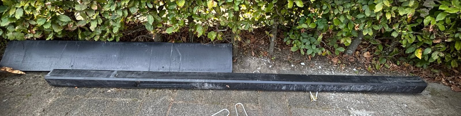 Antraciet Betoonpaal tussenpaal met onderplaat., Tuin en Terras, Ophalen, Gebruikt, Minder dan 3 meter, Minder dan 1 meter