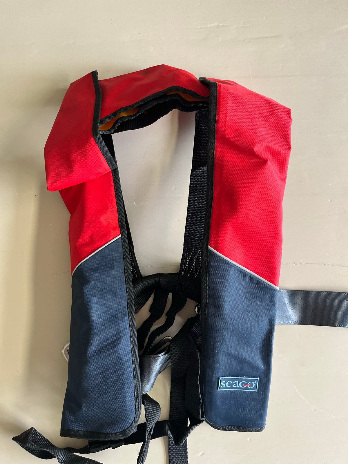 2 Seago opblaasbare reddingsvesten 55-140 cm borstomvang, Watersport en Boten, Ophalen, Gebruikt, Overige typen
