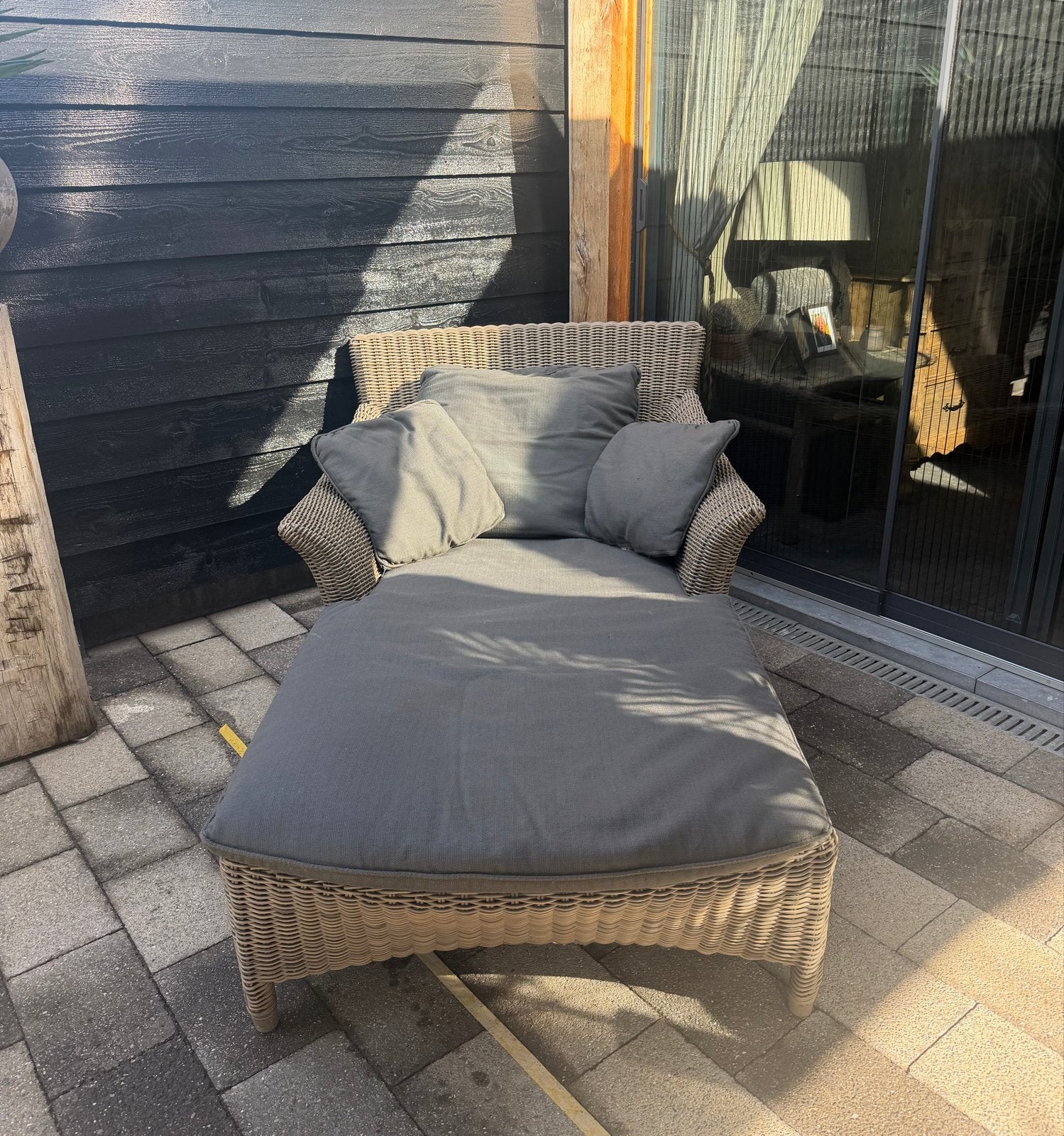 Seasons Outdoor ligbed 1 persoons Valentine, Ophalen, Zo goed als nieuw, Wicker, Verrijdbaar