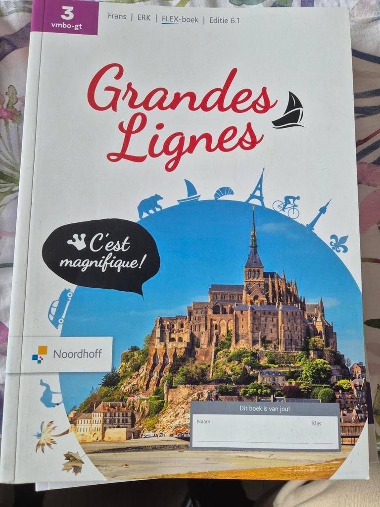 Frans boek Grandes Lignes vmbo-gt 3 - Editie 6.1 Noordhoff, Ophalen of Verzenden