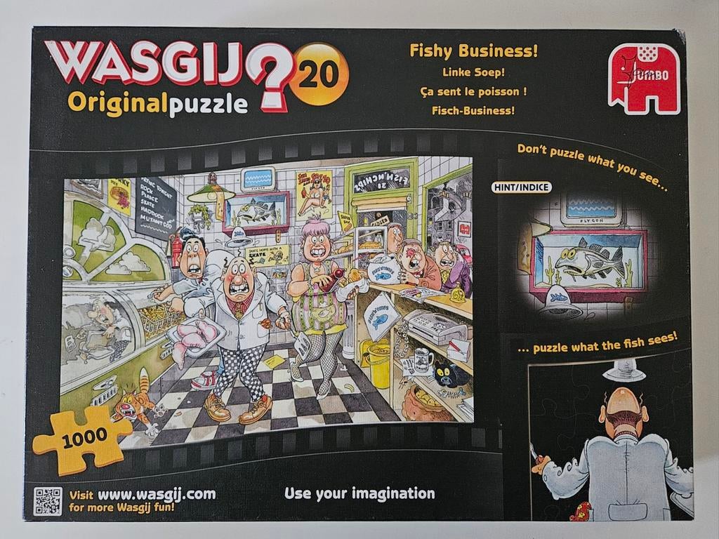Wasgij puzzel vishandel, Ophalen of Verzenden, 500 t/m 1500 stukjes, Zo goed als nieuw