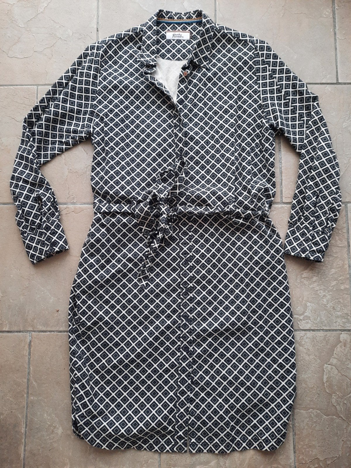 4ff: mooie blouse jurk zwart crème maat L z.g.a.n., Ophalen, Zwart, Maat 42/44 (L), 4funkyflavours