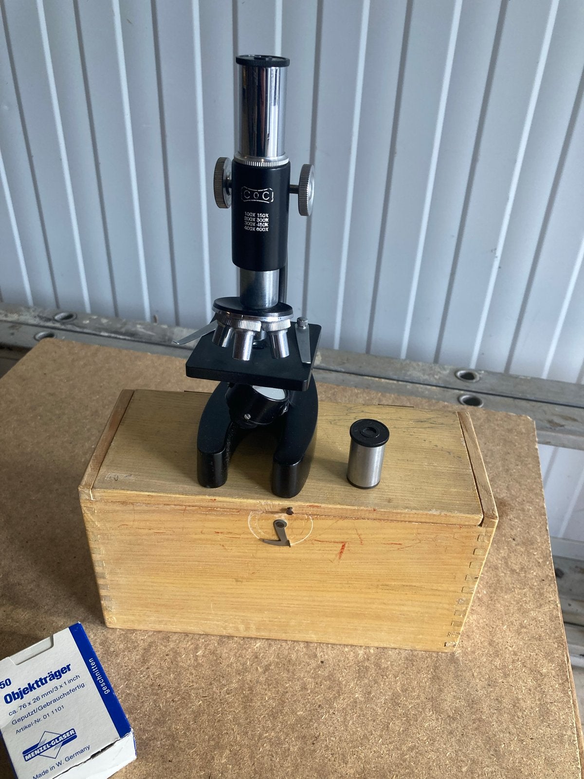 Vintage COC Biologische Microscoop met Houten Kist, Ophalen of Verzenden, Gebruikt, 400x tot 1000x, Biologische microscoop