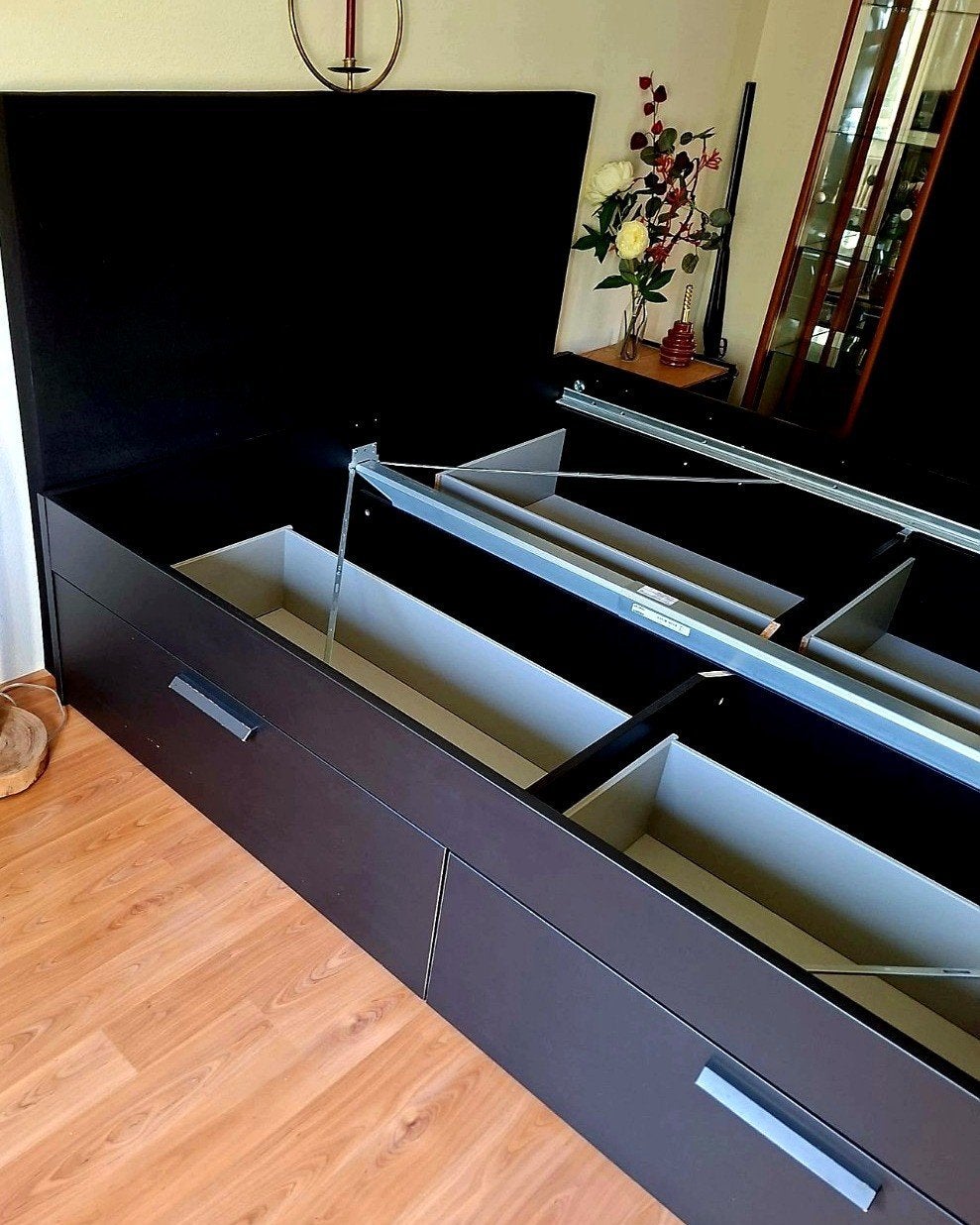 IKEA BRIMNES tweepersoonsbed zwart 160 x 200 cm, Ophalen, Gebruikt, Zwart, Tweepersoons