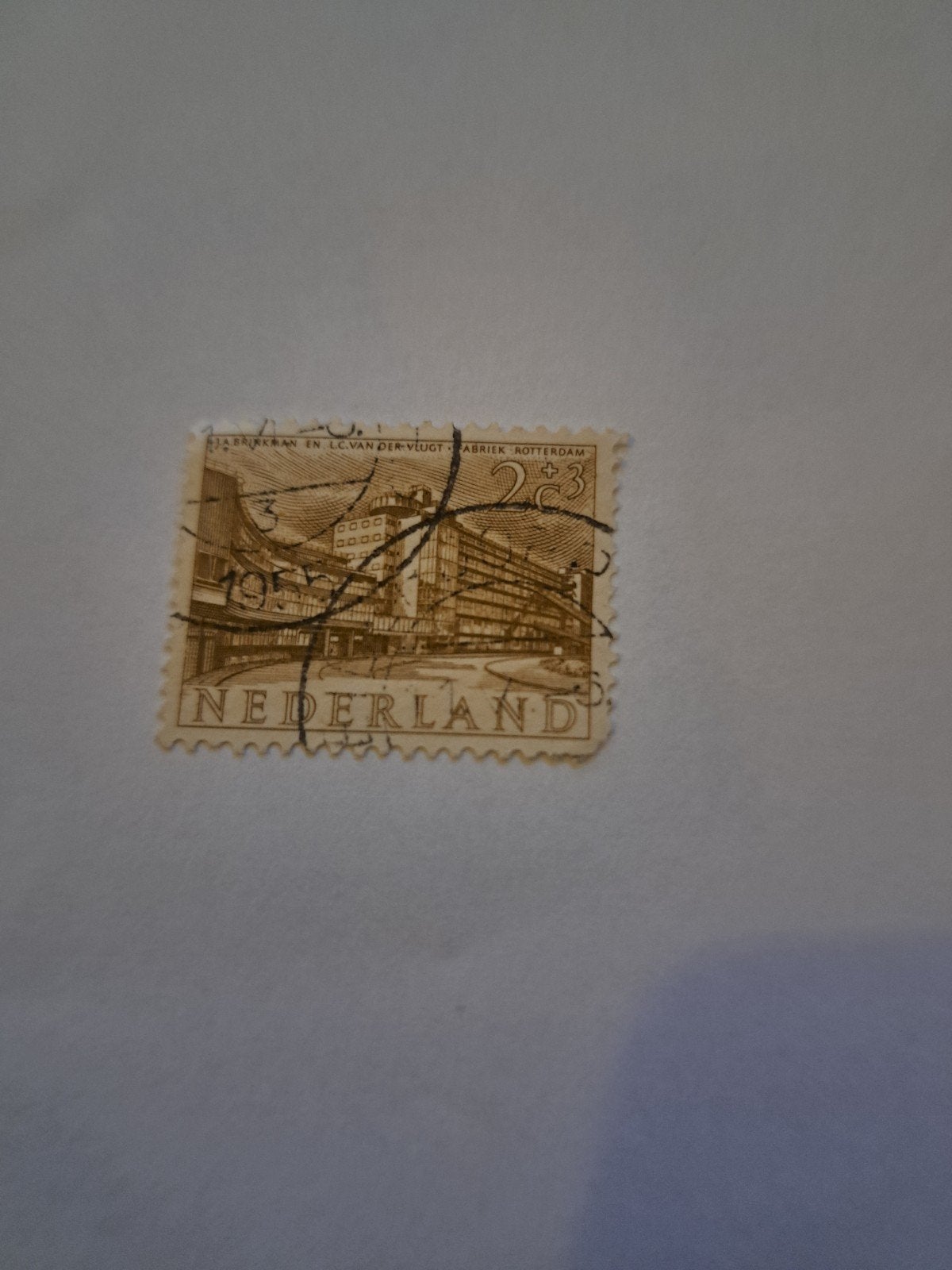 Nederlandse postzegel Van Nelle Fabriek Rotterdam, Ophalen of Verzenden, Na 1940, Gestempeld