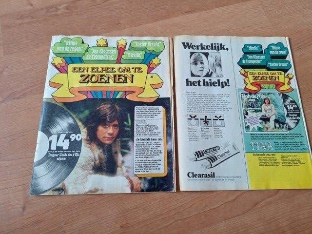 2 x Tina magazine 1974 Rob de Nijs lang haar, Ophalen of Verzenden, 1960 tot 1980, Nederland, Tijdschrift