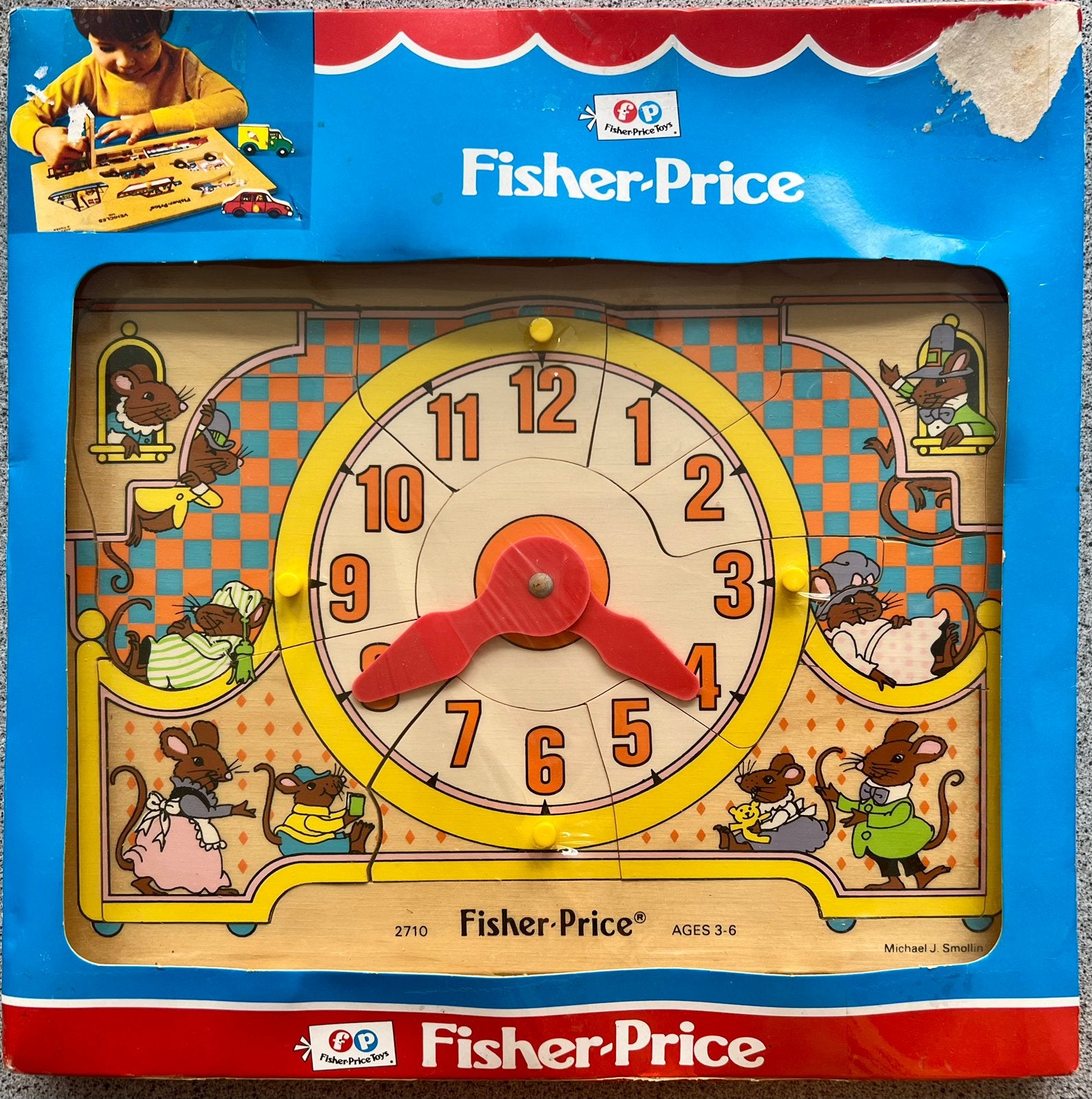 Vintage Fisher Price klok puzzel 80er jaren NIEUW, Ophalen of Verzenden, Minder dan 500 stukjes, Nieuw, Legpuzzel
