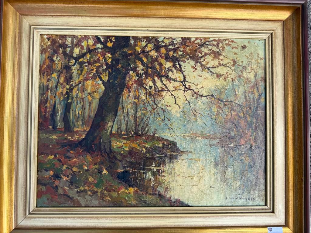 J.C. van der Heijden (1911-1992) Origineel Herfstlandschap, Antiek en Kunst, Kunst | Schilderijen | Klassiek, Ophalen