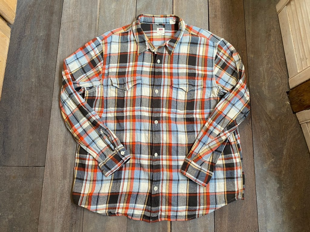 Levi's prachtige XL Relaxed flanellen overshirt, Meerkleurig, Ophalen of Verzenden, Gedragen, Halswijdte 43/44 (XL)