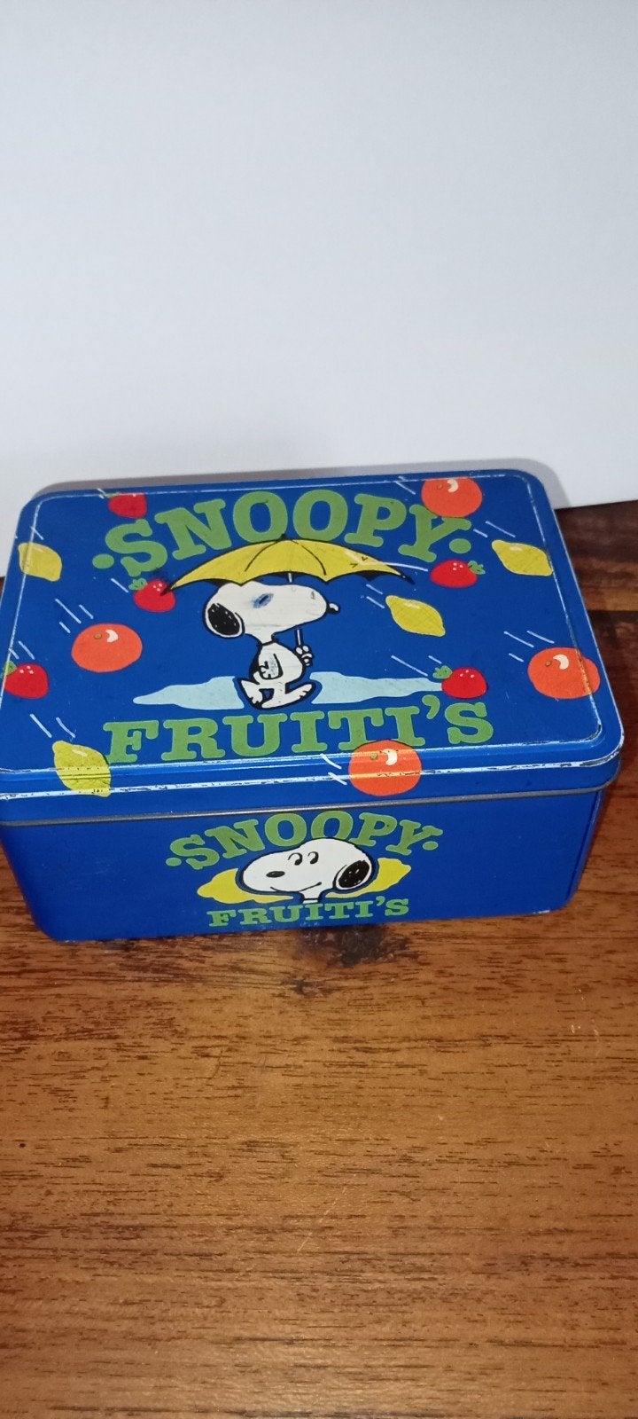 Vintage Snoopy Fruit's blikje - Bakkenij Oonk, Ophalen of Verzenden, Gebruikt, Overige