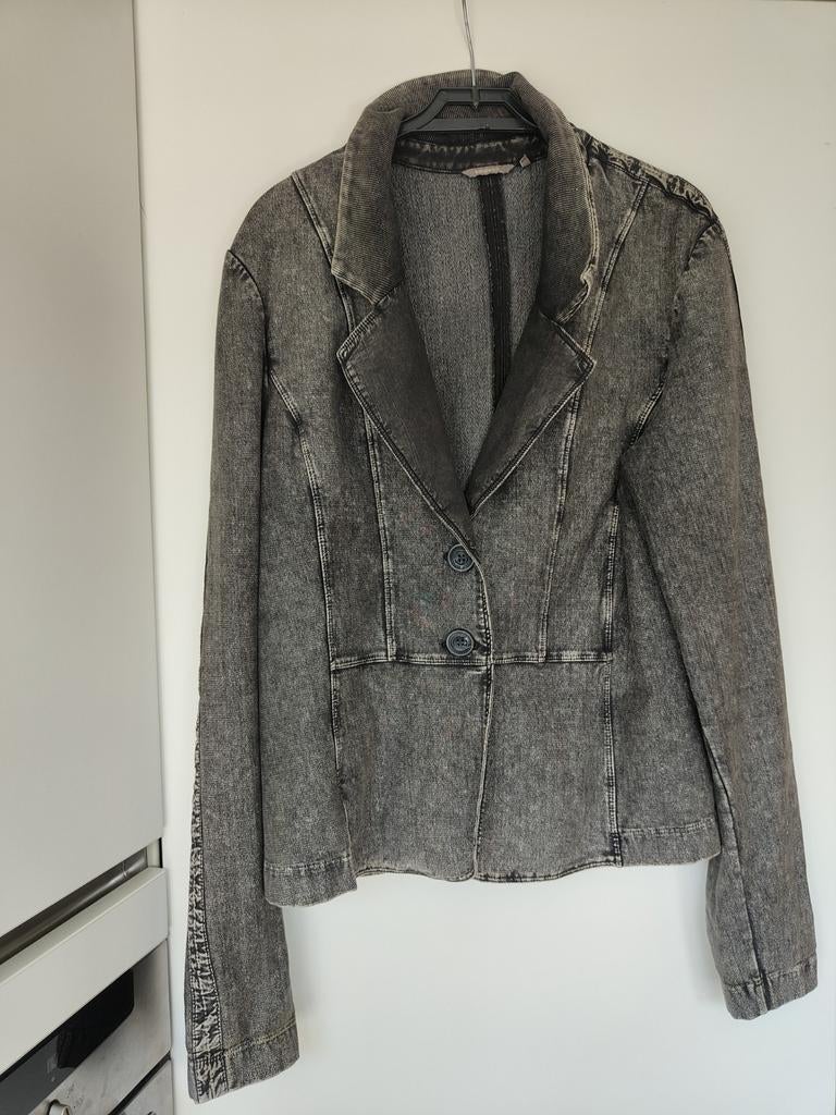 Sandwich blazer/vestje jeans look maat L zgan, Maat 42/44 (L), Ophalen of Verzenden, Zo goed als nieuw, Grijs