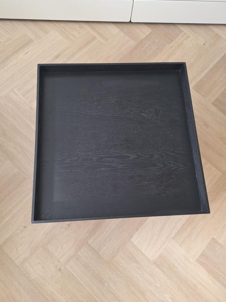 Zwarte salontafel, 65x65x35 cm, Huis en Inrichting, Tafels | Salontafels, Gebruikt, 50 tot 100 cm, Vierkant, 50 tot 100 cm
