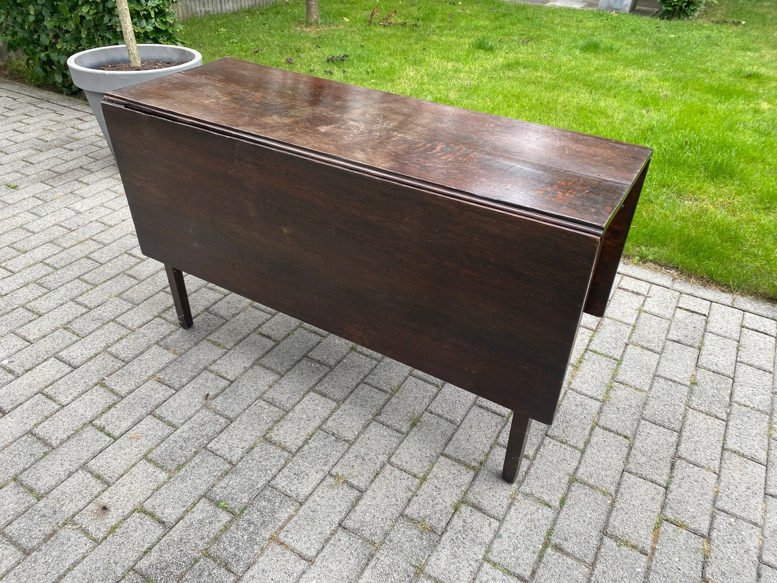 Antieke inklapbare eettafel / keukentafel, Antiek en Kunst, Ophalen
