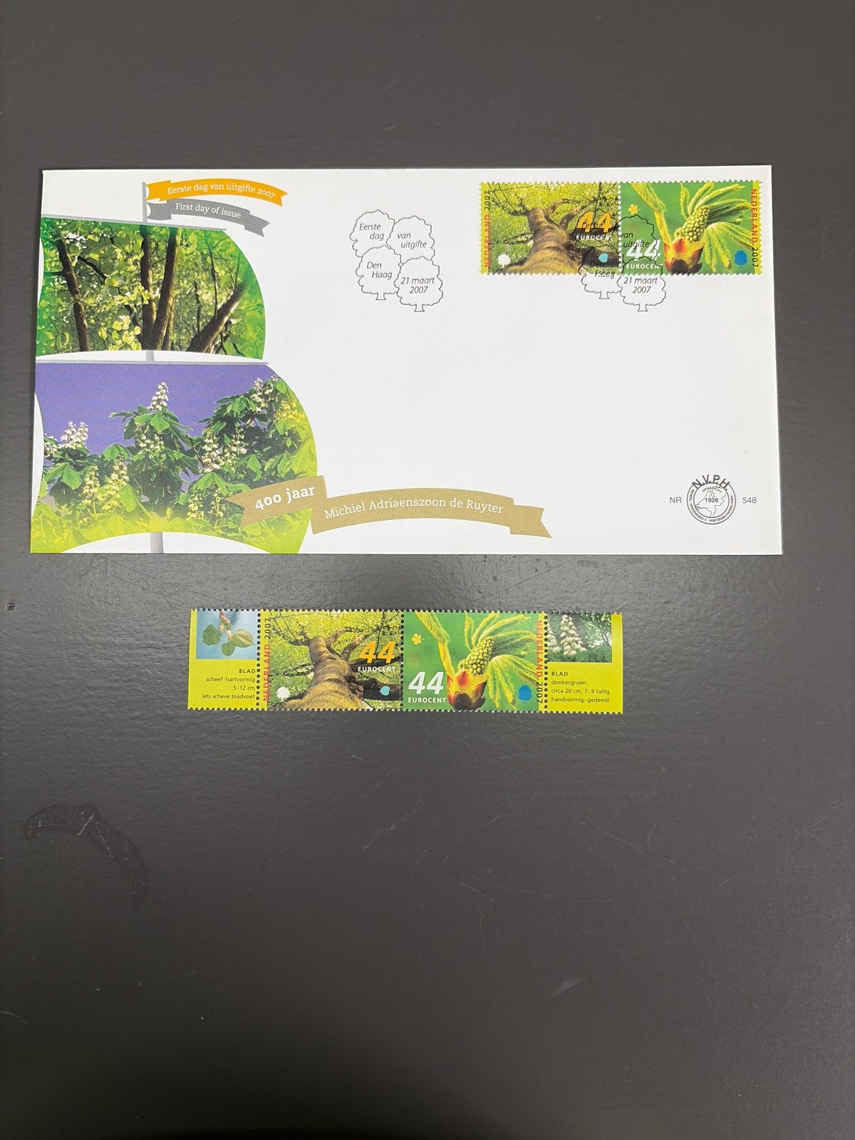 Eerste Dag Envelop 2007 - Bomen & Michiel de Ruyter, Postzegels en Munten, Ophalen of Verzenden, Na 1940, Gestempeld