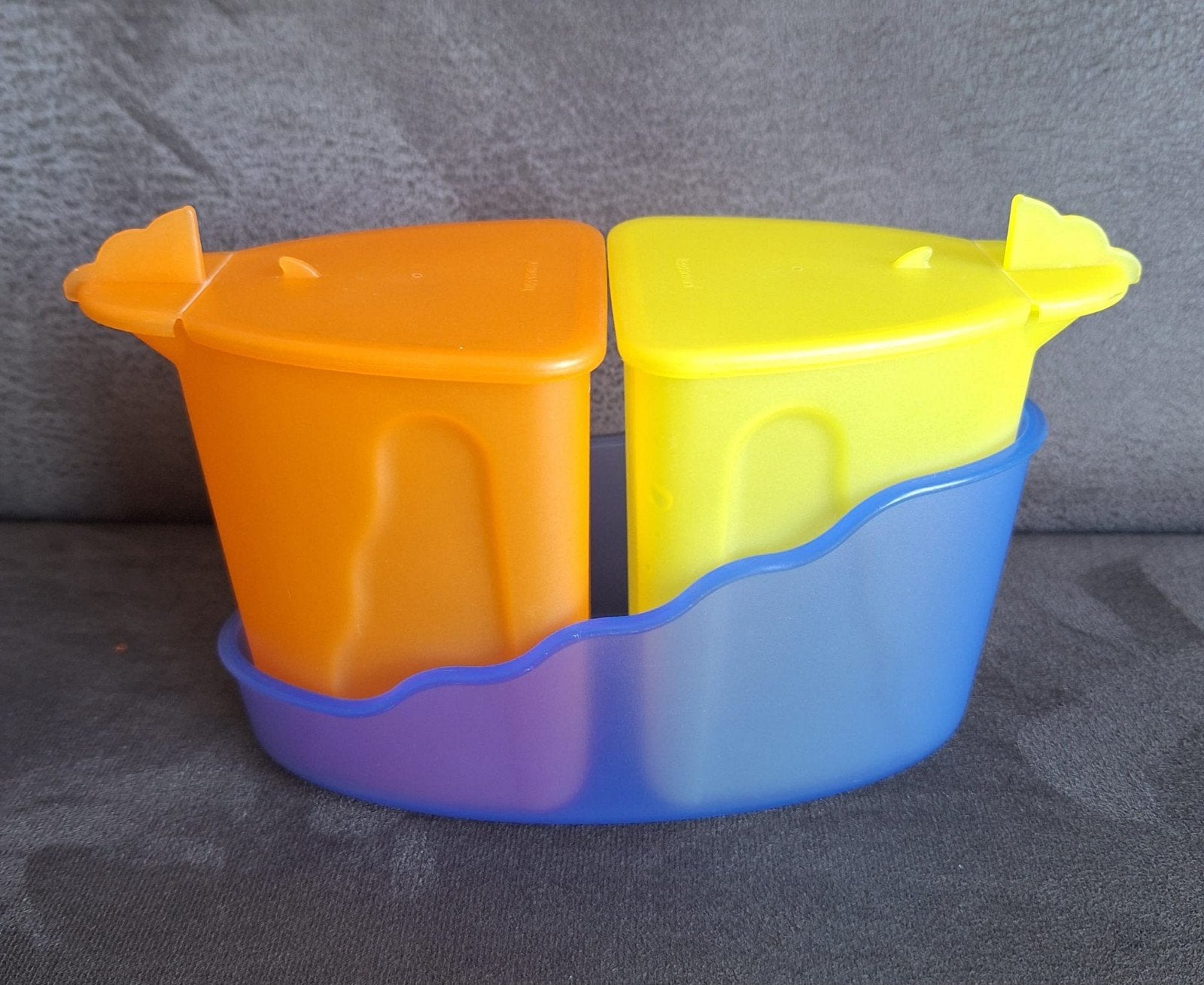 Vintage Tupperware suiker- en melkkannetje set, Ophalen of Verzenden, Gebruikt, Blauw, Beker of Kan