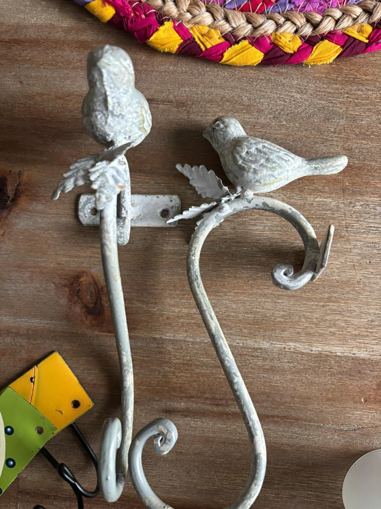 Decoratieve Wandhaken met Vogels - Set van 2, Gebruikt, Wandhaken, Ophalen of Verzenden, Minder dan 100 cm