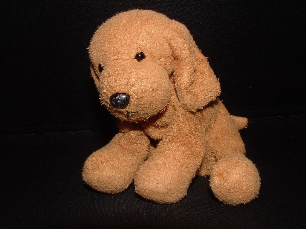 RUSS BERRIE HOND RUSTY VELOURS ORANJEBRUIN MET, Verzenden, Nieuw, Overige typen