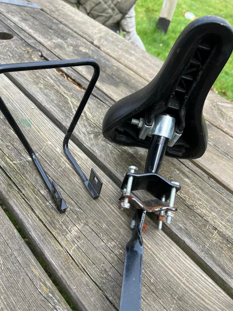 Fietszadel voor op stang met voetsteunen, Ophalen of Verzenden, Gebruikt