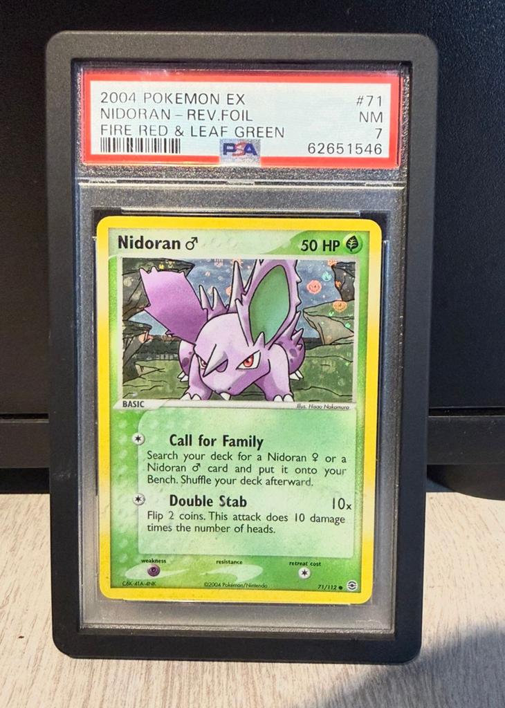 Nidoran  2004 EX Fire Red & Leaf Green PSA 7 NM, Ophalen of Verzenden, Zo goed als nieuw, Losse kaart