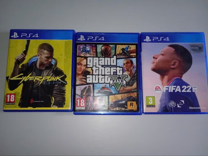 PS4 games: GTA V, Cyberpunk & FIFA 22 | 3 voor €25,99, 1 Sony Place, San Mateo, CA 94401, USA, Vanaf 18 jaar, Overige genres, Ophalen of Verzenden