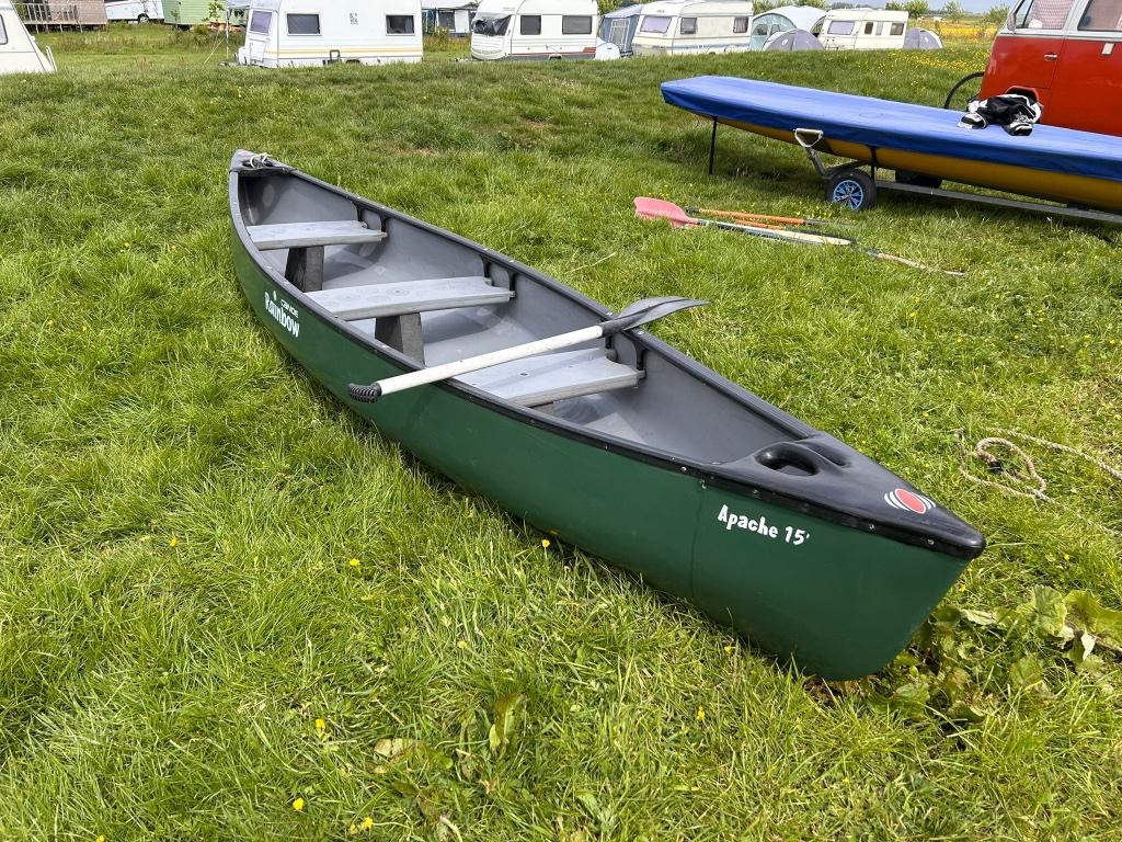Canadese kano Rainbow Apache 15 ft, Watersport en Boten, Kano's, Ophalen, Gebruikt, Canadese kano of Open kano, Met peddels