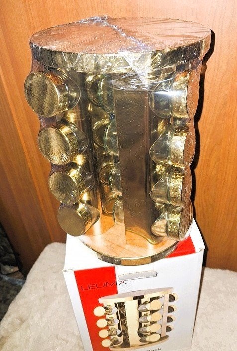 NIEUW IN DOOS 4-laags draaibare kruidenrek voor 16 potjes !, Nieuw, Ophalen of Verzenden, Glas, Overige stijlen