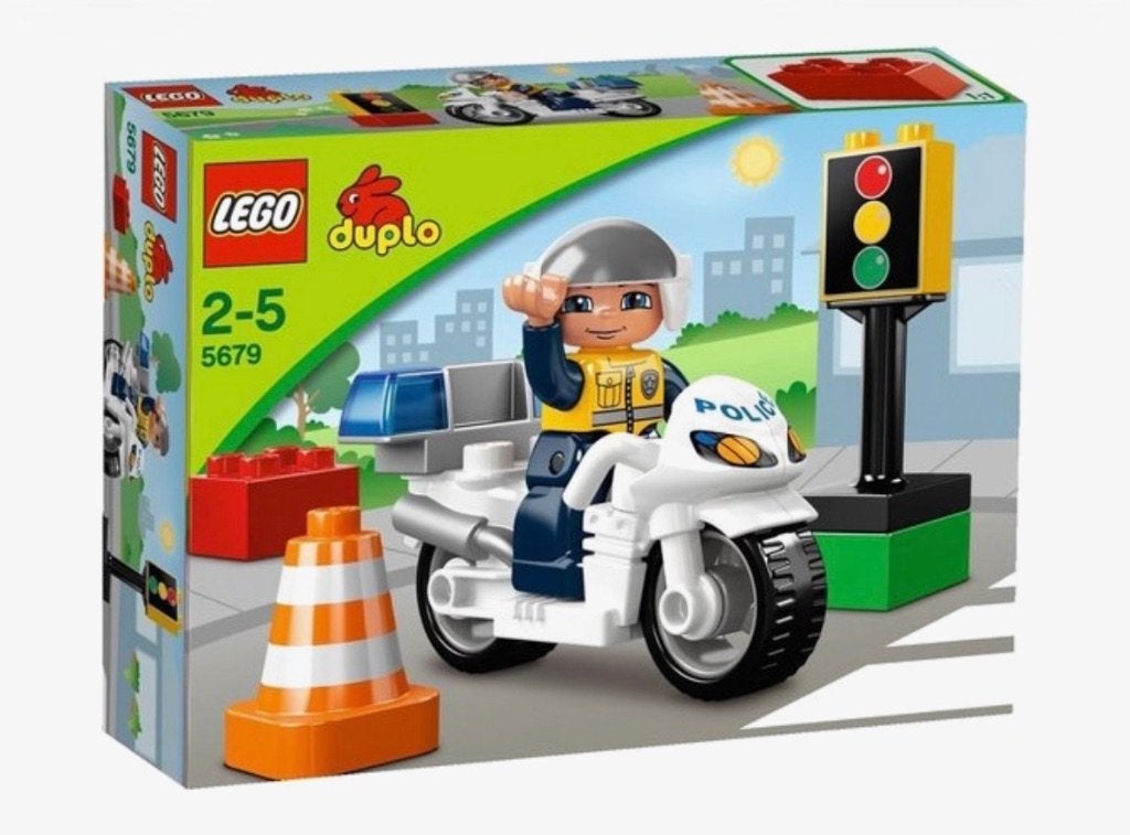 Duplo 5679 Politiemotor, set compleet, Ophalen of Verzenden, Gebruikt, Duplo