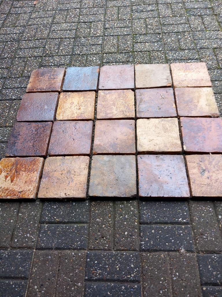 Handgemaakte geglazuurde tegels 21x21, Doe-het-zelf en Verbouw, Tegels, Wandtegels, Keramiek, Minder dan 20 cm, Minder dan 20 cm