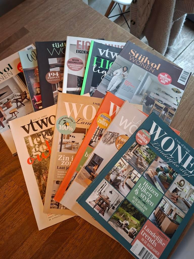 Woonbladen: Stijlvol Wonen, VT Wonen, Eigen Huis & Tuin, Ophalen of Verzenden, Gelezen, Overige typen